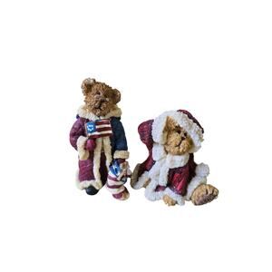 Boyds Bears & Friends Figurine Holiday Set Franklin Kringlebeary and Lil' Nick